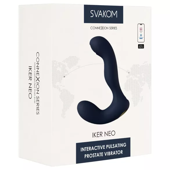 Svakom Iker Neo - vibromasseur anal interactif pulsant - silicone bleu