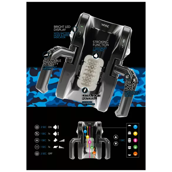 WYNE 10 - masturbateur automatique avec poignée - noir