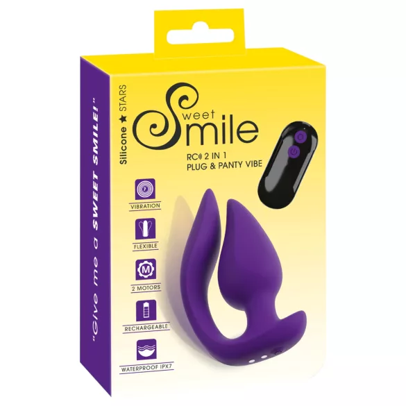 Smile - Vibromasseur anal et stimulateur clitoridien 2en1 - silicone violet