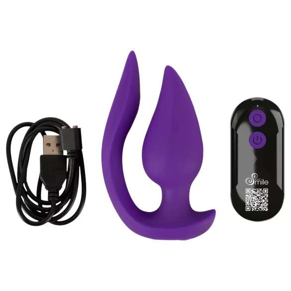 Smile - Vibromasseur anal et stimulateur clitoridien 2en1 - silicone violet