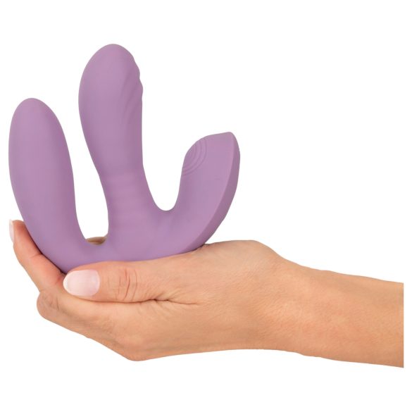 Beau Coeur Mireva - vibromasseur triple stimulation télécommande silicone violet