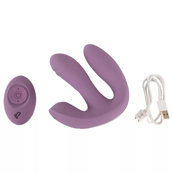 Beau Coeur Mireva - vibromasseur triple stimulation télécommande silicone violet