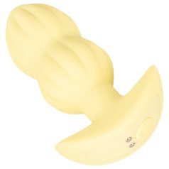 Cuties Mini - plug anal vibrant nervuré - silicone jaune