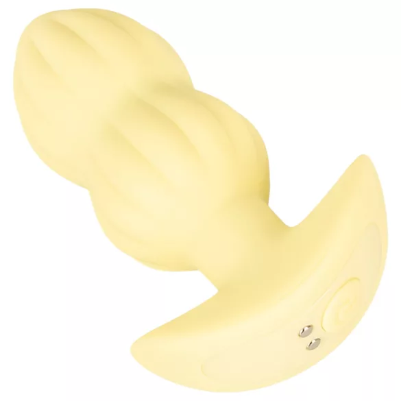 Cuties Mini - plug anal vibrant nervuré - silicone jaune