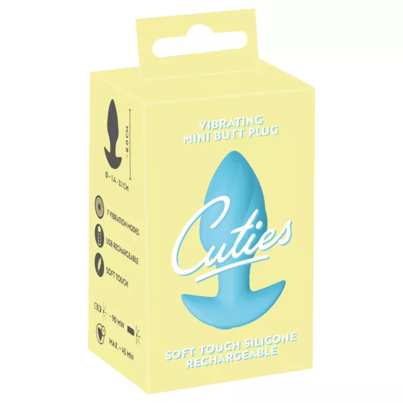 Cuties Mini - plug anal vibrant - silicone bleu