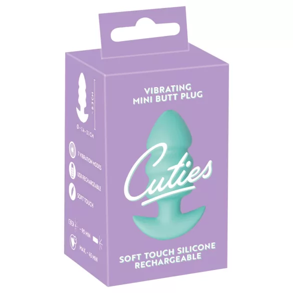 Cuties Mini - plug anal vibrant à boules - silicone vert