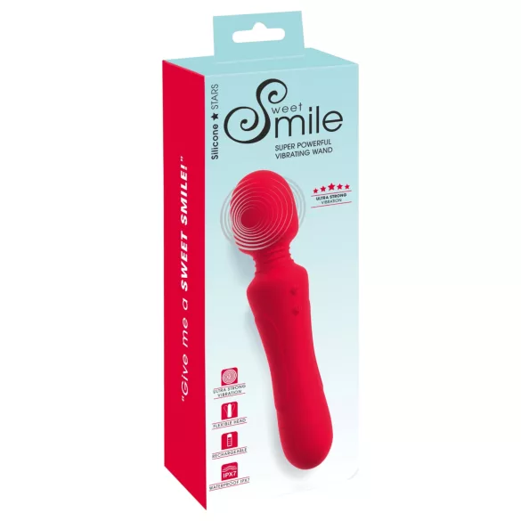 Sweet Smile - vibromasseur wand rechargeable et étanche (rouge)