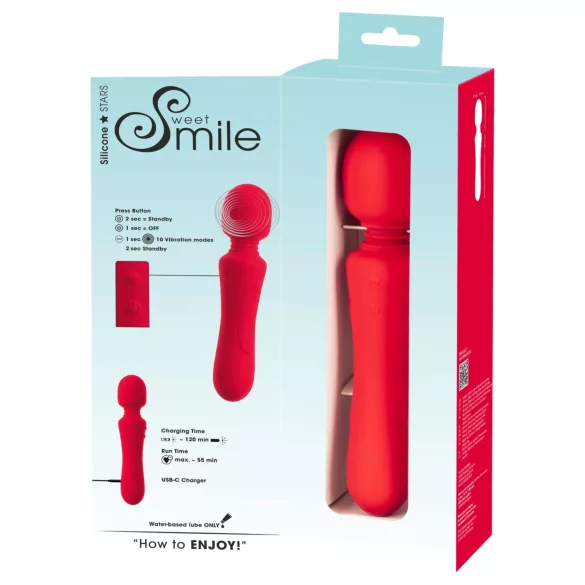 Sweet Smile - vibromasseur wand rechargeable et étanche (rouge)