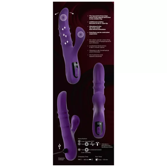 You2Toys - vibromasseur clitoridien à bras oscillant et anneau mobile (violet)