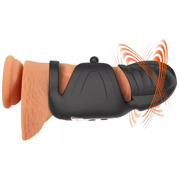 Rebel - vibromasseur pénien pour hommes avec stimulateur de gland mobile (noir)