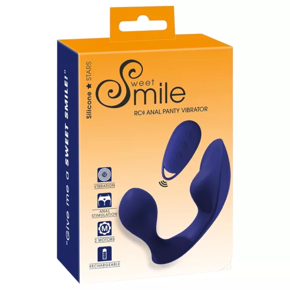 SMILE - vibromasseur anal et culotte télécommandé - bleu