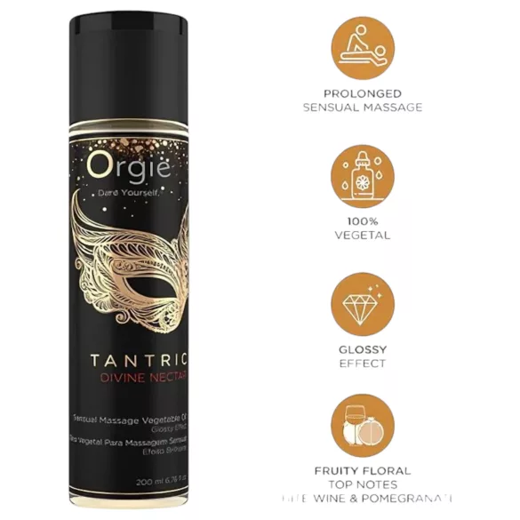 Orgie - huile de massage sensuelle - Tantric Nectar - 200ml