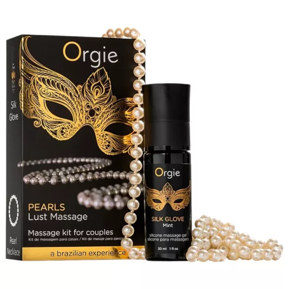 Orgie - Collier de perles érotiques avec gel de massage 30ml