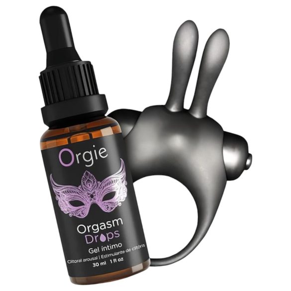 Ensemble Orgie Orgasmic Bunny - Anneau Vibrant (Noir)