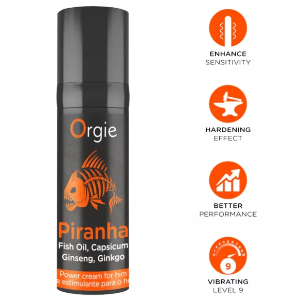 Orgie Piranha Power Cream - Crème stimulante pour hommes (15 ml)