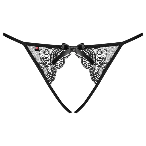 Obsessive Miamor - culotte ouverte en résille et dentelle - noir - L/XL