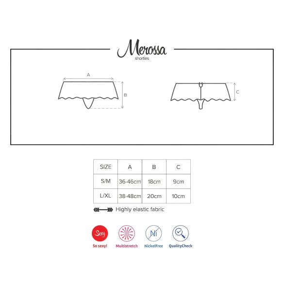 Obsessive Merossa - string ouvert femme avec strass - noir - L/XL