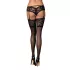 Obsessive Leticia - bas autofixants larges dentelle - noir - L/XL