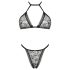 Obsessive Xenita - ensemble soutien-gorge motif translucide (gris)