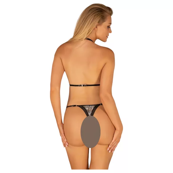 Obsessive Xenita - ensemble soutien-gorge motif translucide (gris) - L/XL
