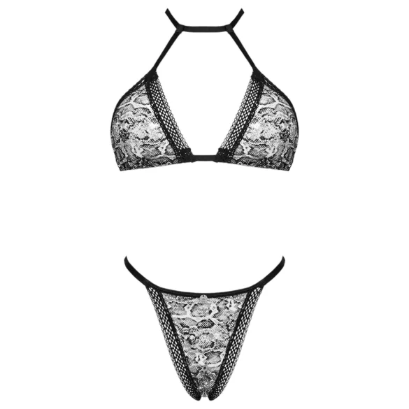 Obsessive Xenita - ensemble soutien-gorge motif translucide (gris) - L/XL