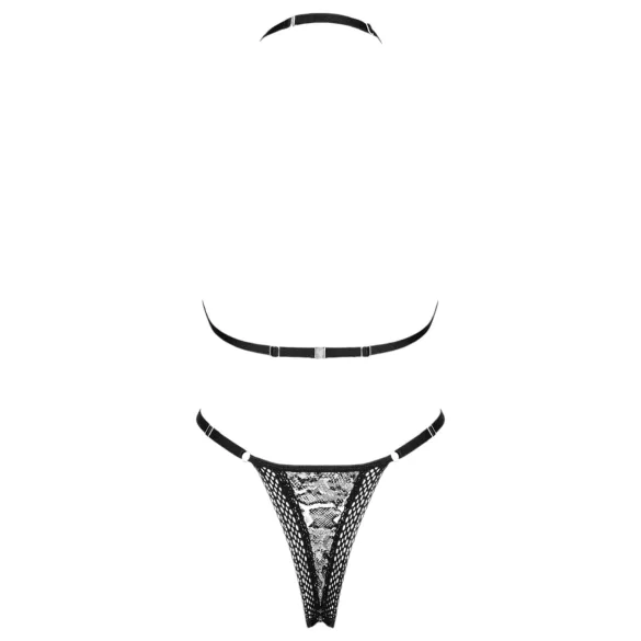 Obsessive Xenita - ensemble soutien-gorge motif translucide (gris) - L/XL