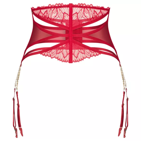 Obsessive Matildea - porte-jarretelles dentelle à chaînes - rouge - L/XL