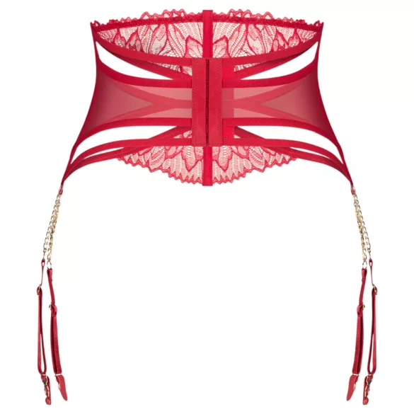 Obsessive Matildea - porte-jarretelles dentelle à chaînes - rouge - L/XL
