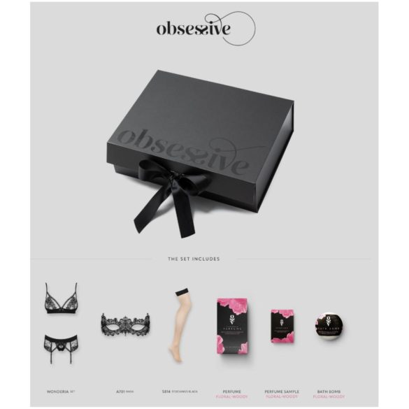 Coffret Cadeau Lingerie "Obsessive Wonderia" - 6 pièces (noir)