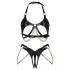 Obsessive Anyya - ensemble de soutien-gorge effet cuir avec chaînes (noir)