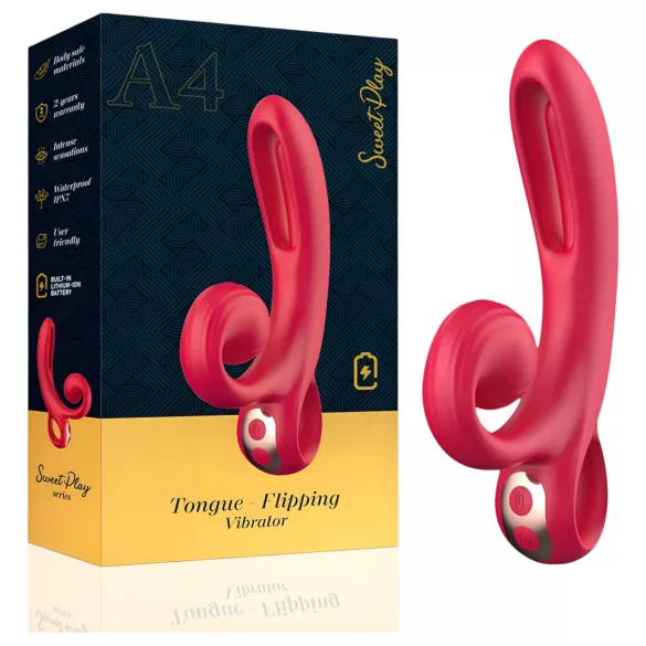 Sweet Play - Vibrateur rabbit avec stimulateur clitoris - silicone rouge