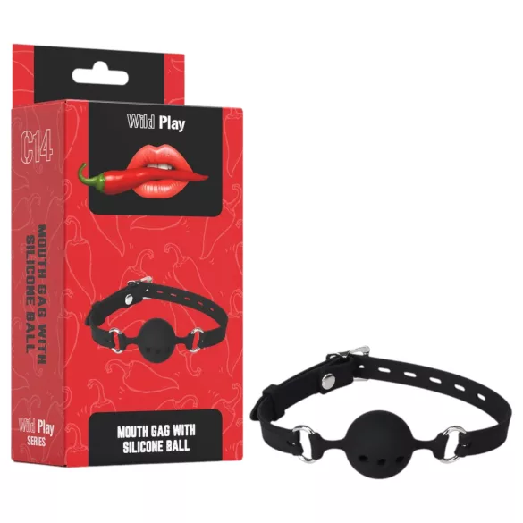 Wild Play - bâillon boule silicone noir