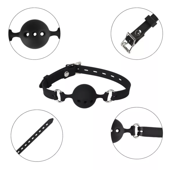 Wild Play - bâillon boule silicone noir