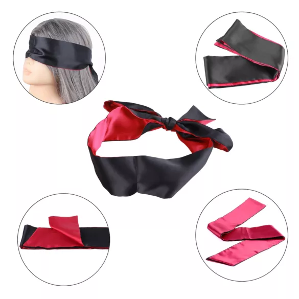 Wild Play - bandeau pour les yeux satin - noir rose