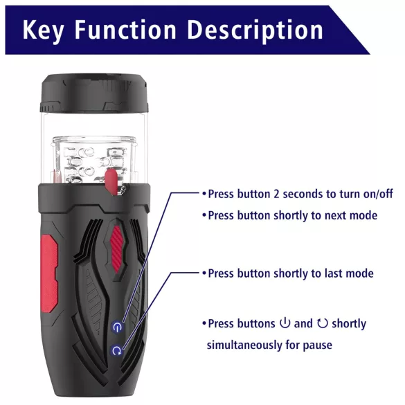 Men's Play - masturbateur rotatif automatique pour homme - noir