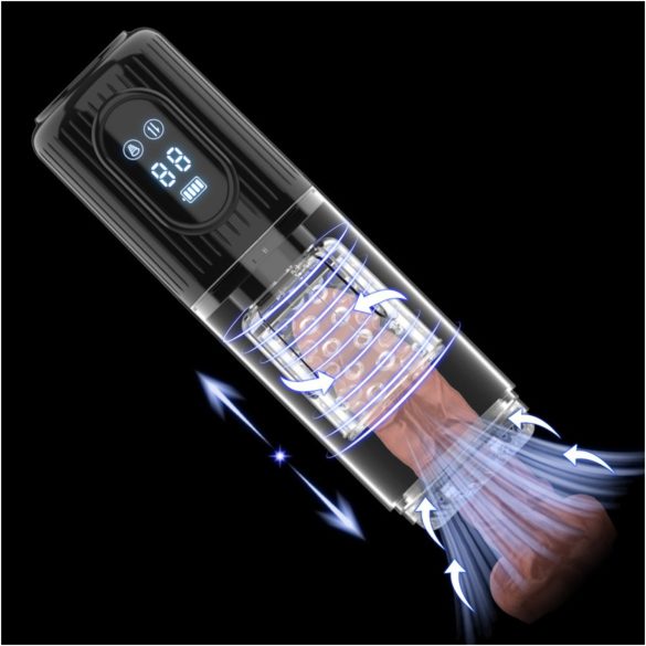 Men's Play - masturbateur tournant, aspirant, vibrant (noir)