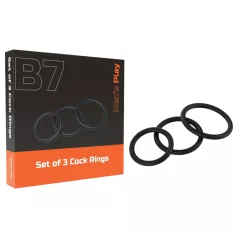   Men's Play - set de cockrings - 3 tailles - silicone noir