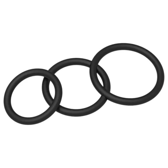 Men's Play - set de cockrings - 3 tailles - silicone noir