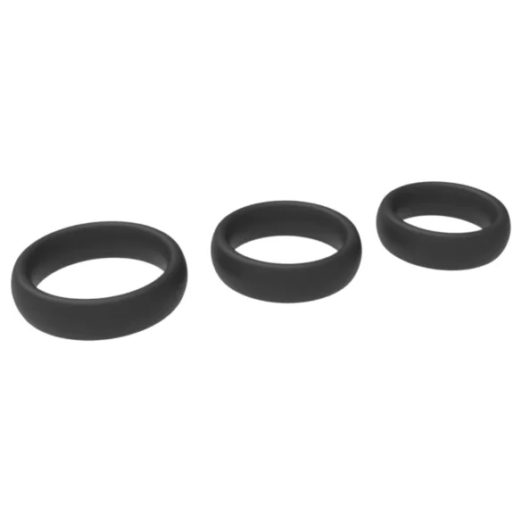 Men's Play - lot de 3 cockrings épais - silicone noir
