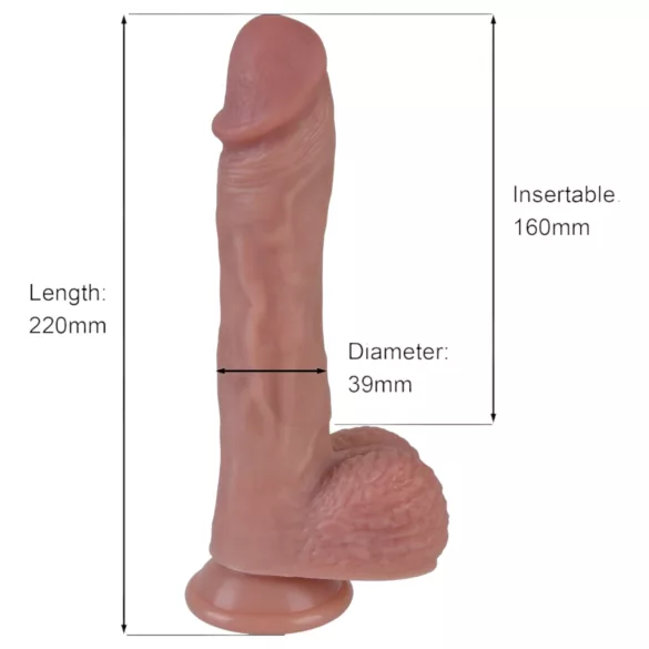 Erospace Natural Play - vibromasseur réaliste à va-et-vient rotatif (couleur chair)