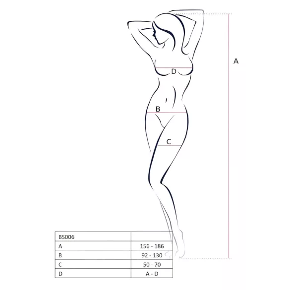 Passion BS006 - body résille motif porte-jarretelles - blanc - S-L