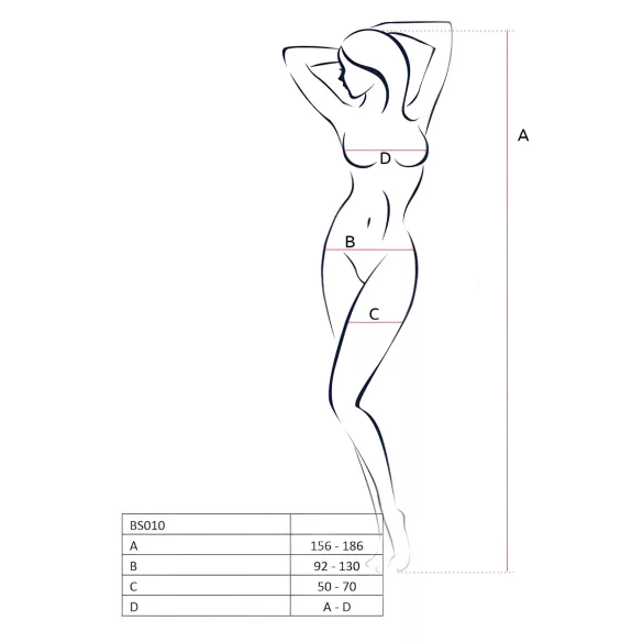 Passion - body résille ouvert - blanc - S-L