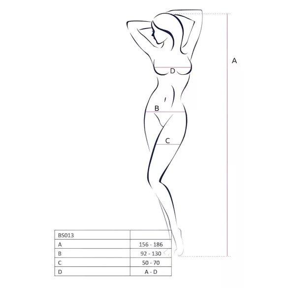 Passion BS013 - ensemble résille rayé - blanc - S-L