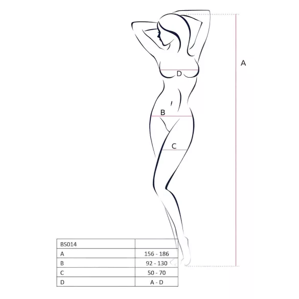 Passion BS014 - combinaison résille ouverte avec corset - rouge - S-L