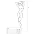 Passion - ensemble résille motif rose - blanc - S-L