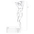 Passion BS024 - Ensemble résille cœur (blanc) - Taille S-L