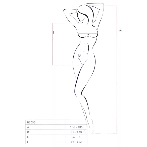 Passion BS035 - body résille ouvert à bretelles - blanc - S-L