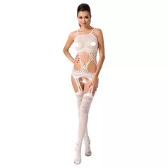   Passion - ensemble résille ouvert avec découpes - blanc - S-L