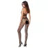 Passion BS048 - combinaison résille ouverte tour de cou - noir - S-L