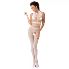   Passion BS048 - body résille ouvert tour de cou - blanc - S-L